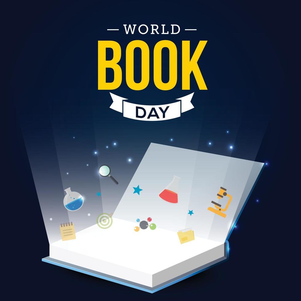 día mundial del libro el mundo en su concepto de libro vector