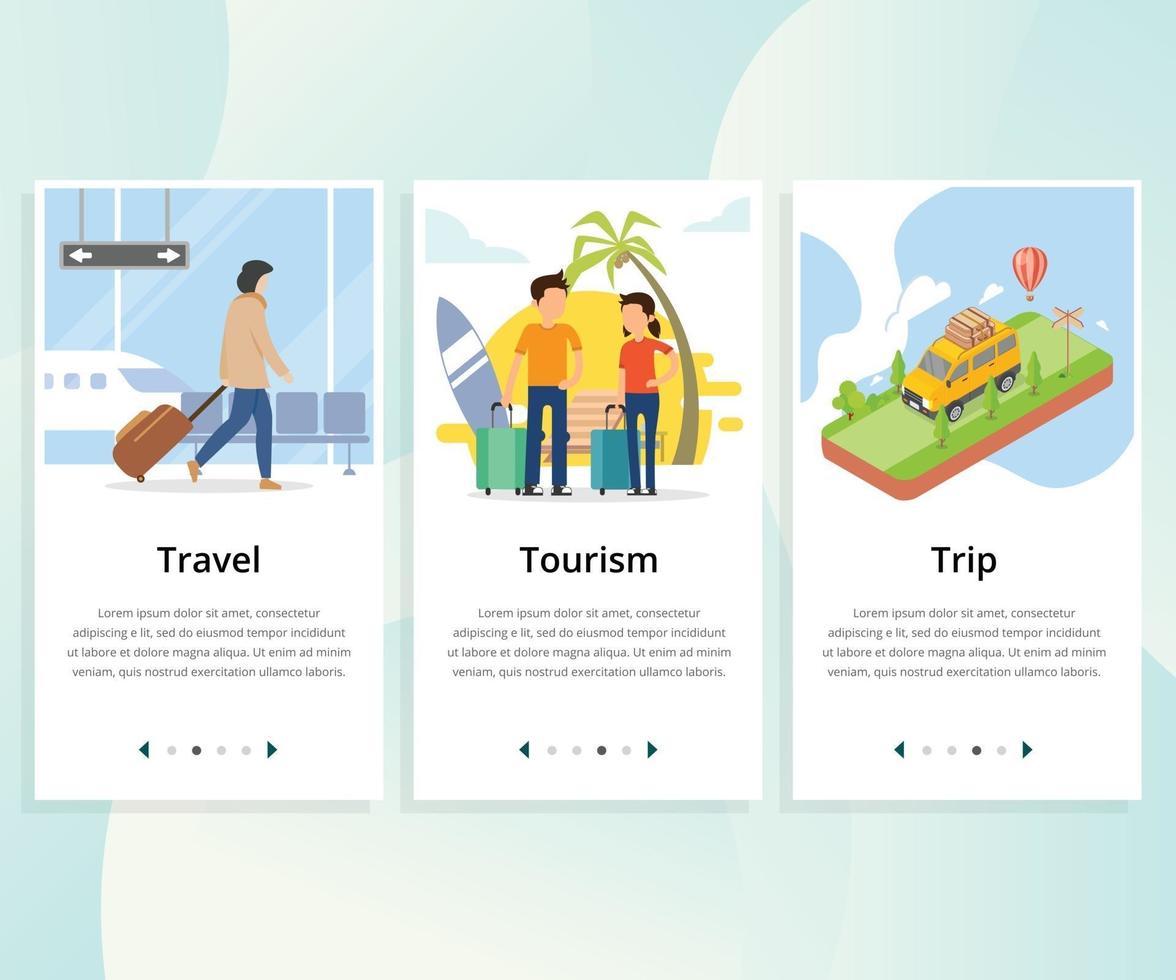 User interface kit for travel tourism and trip vector