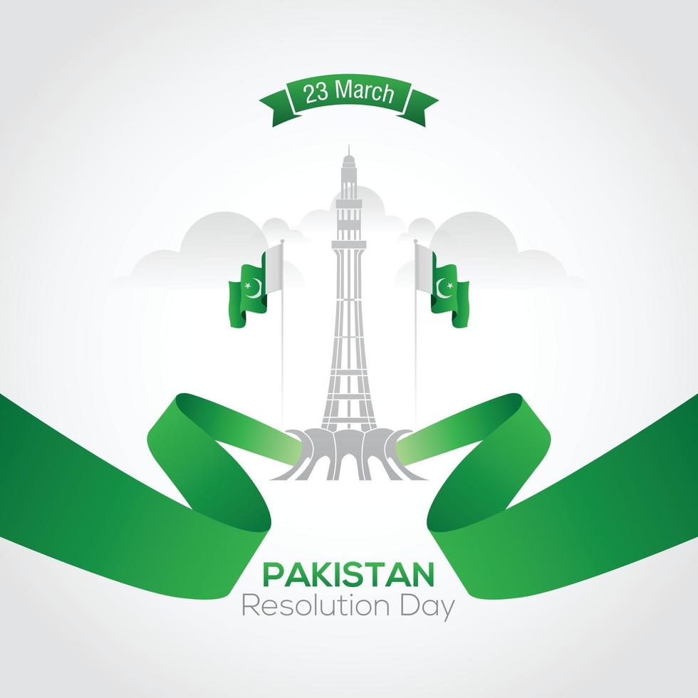 Pakistan resolution day celebration banner flyer vector