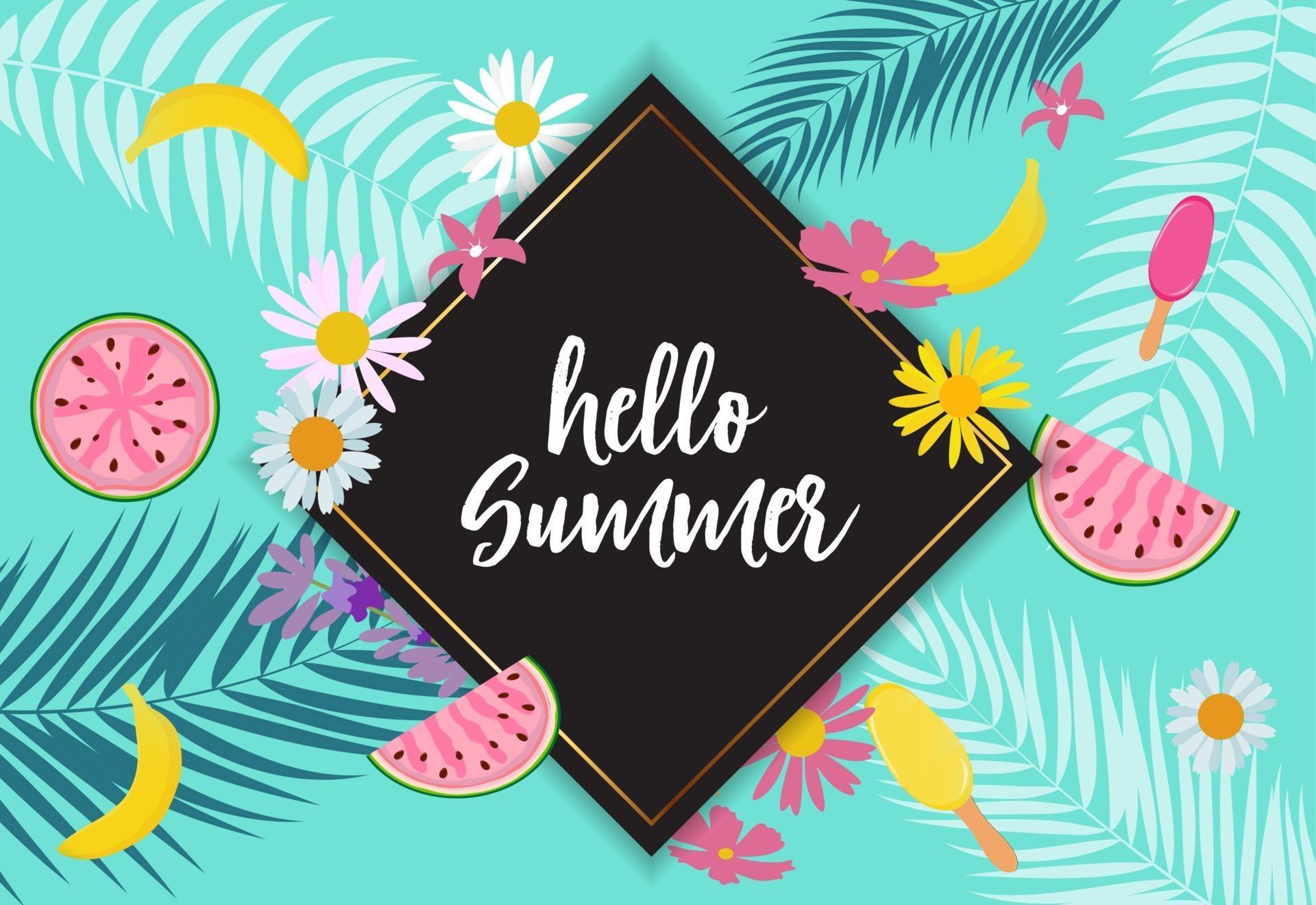 Hello Summer Background 2474308 Vector Art at Vecteezy