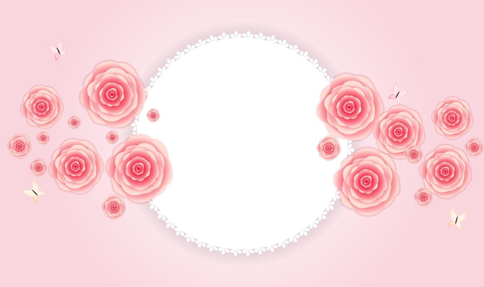 Romantic Love and Feelings Background Design with Frame for Your Text vector