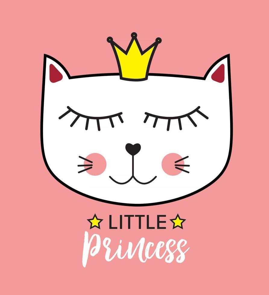 Little Cute Cat Princess vector