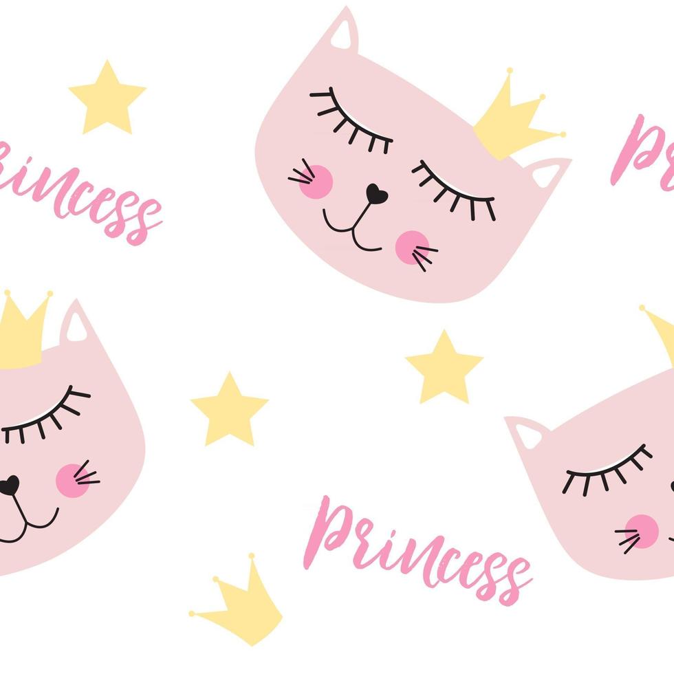 pequeño gato lindo princesa de fondo transparente vector