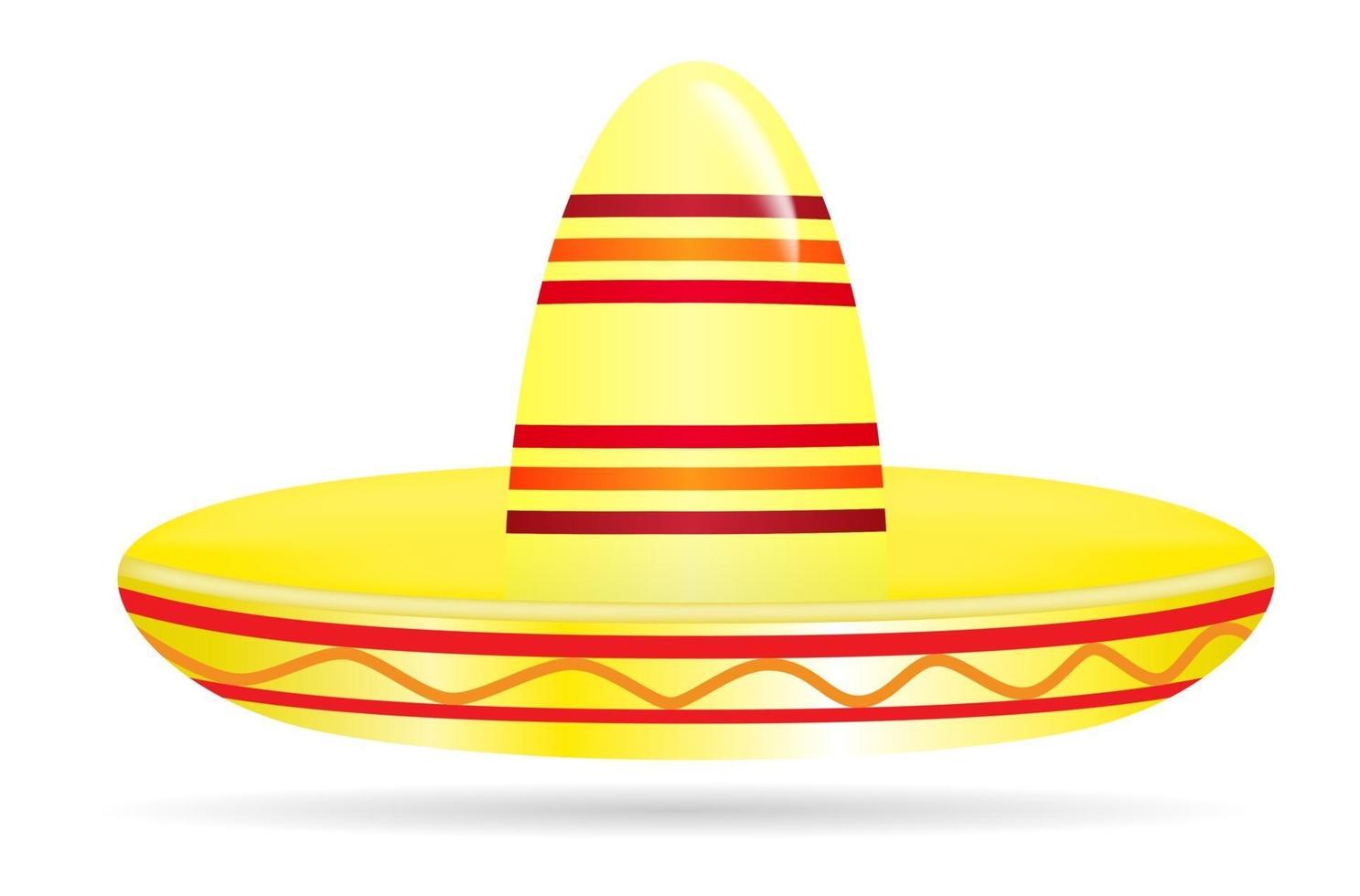 Naturalistic colorful sombrero on White Background vector