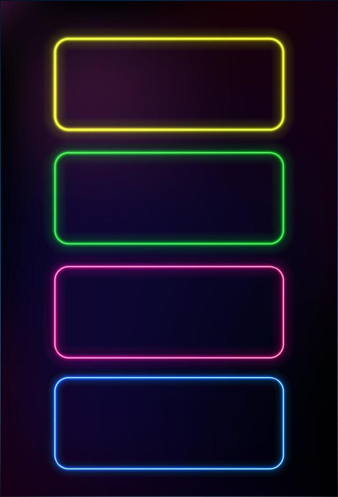 Abstract Neon Frame Template on Dark Background vector