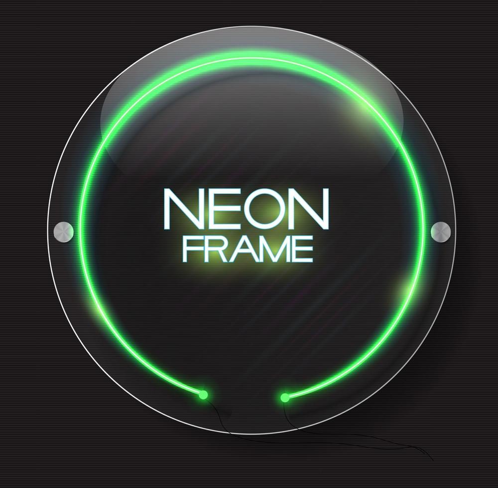 Abstract Neon Frame Template on Dark Background vector