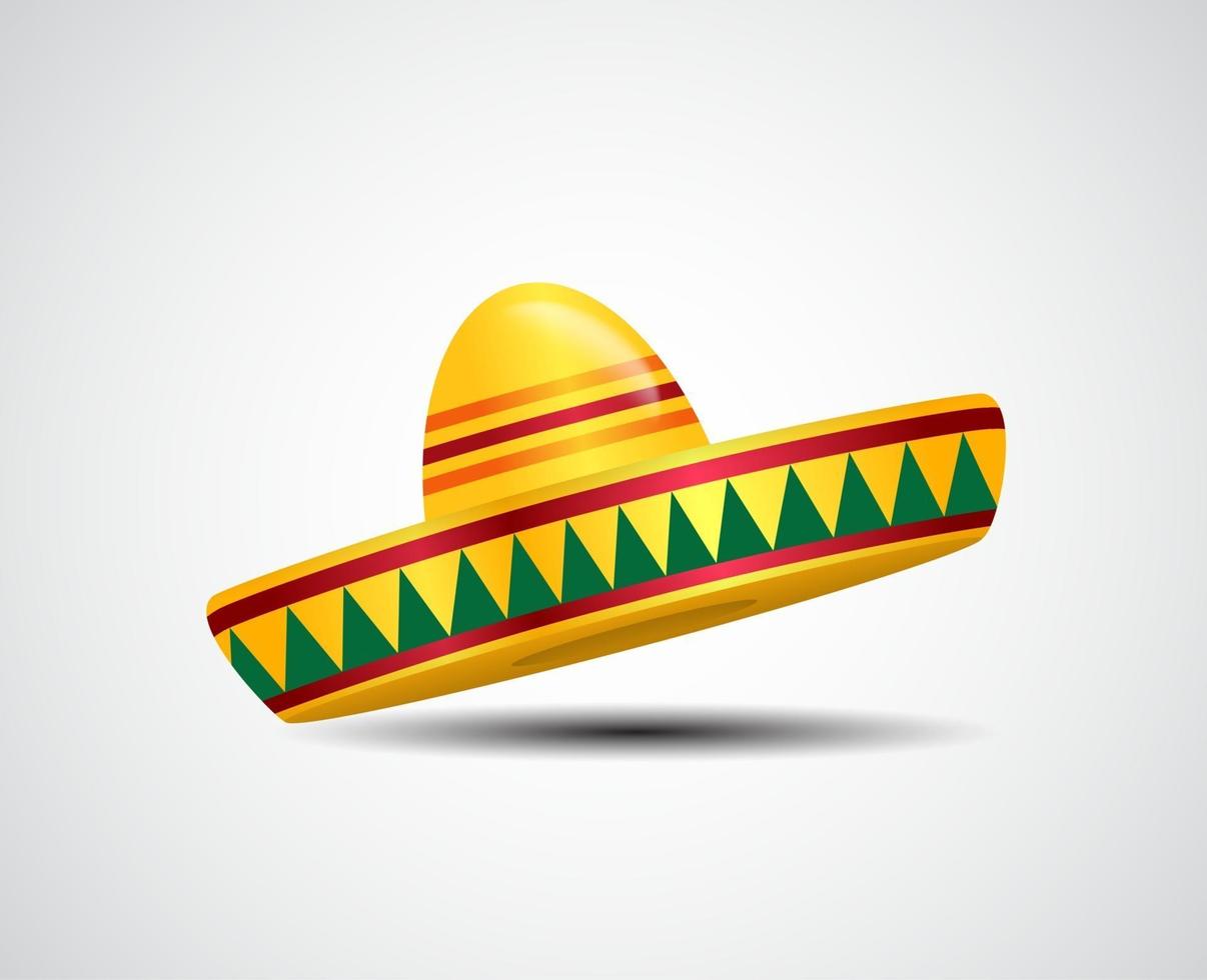 Naturalistic colorful sombrero on White Background vector