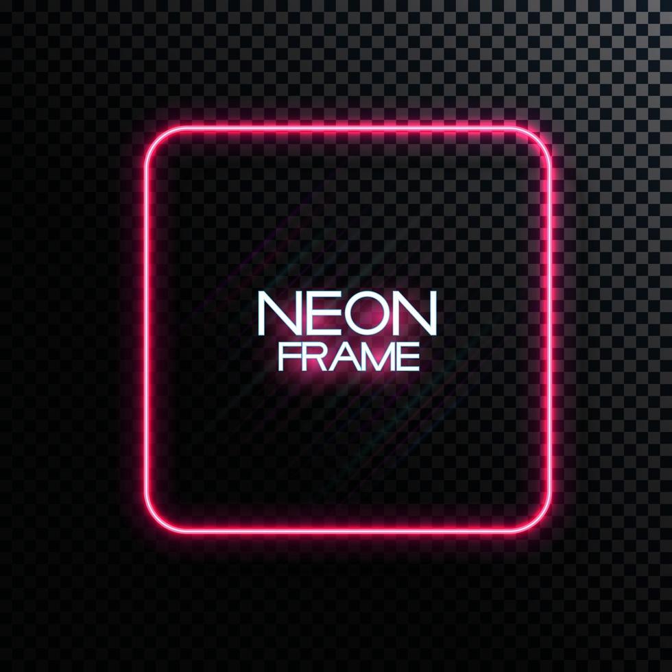 Abstract Neon Frame Template on Dark Background vector