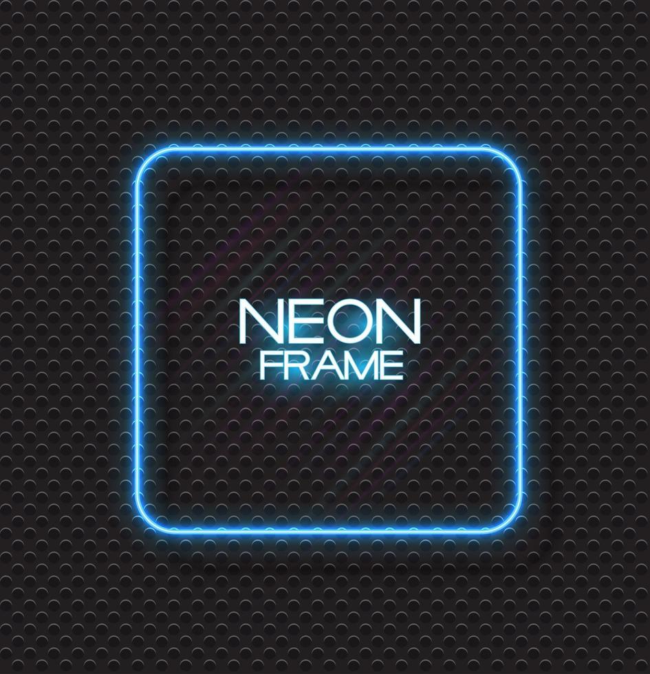 Abstract Neon Frame Template on Dark Backgroun vector