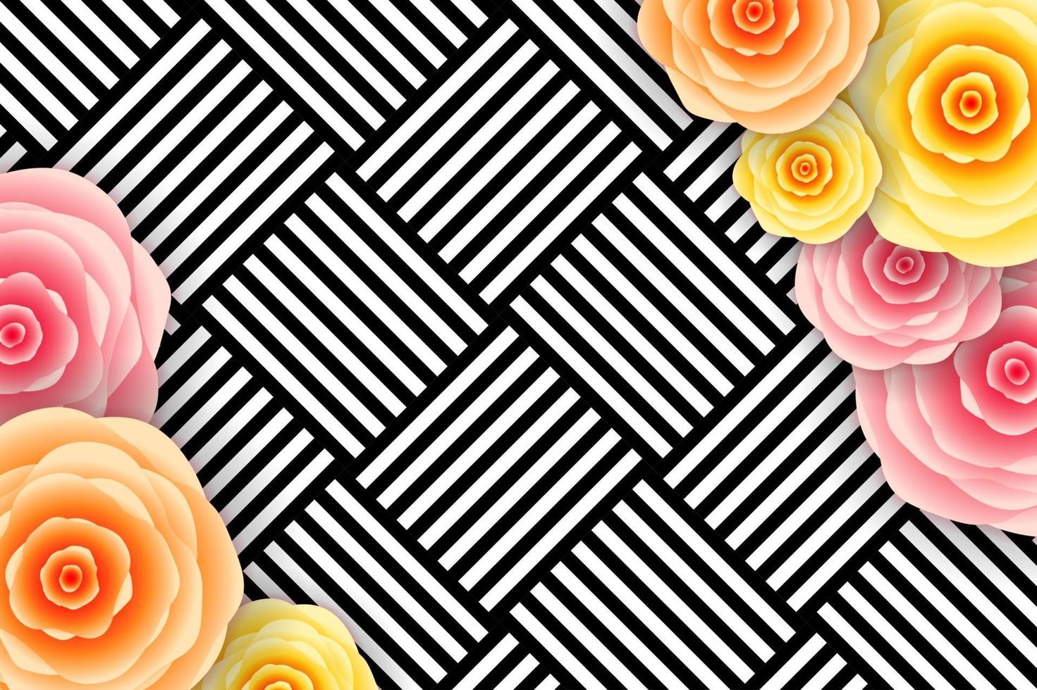 Realistic Colorful Flower Geometric Background vector