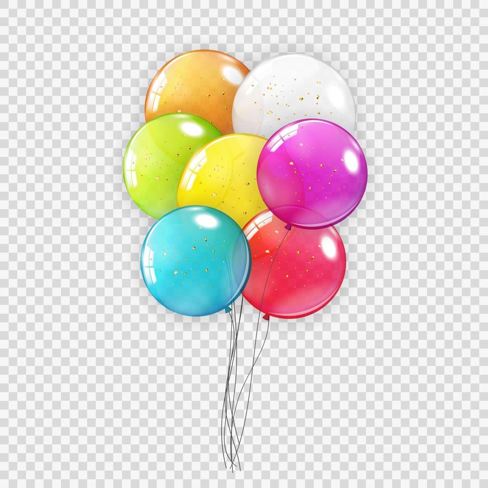 Realistic Balloon Collection Set Isolated vector