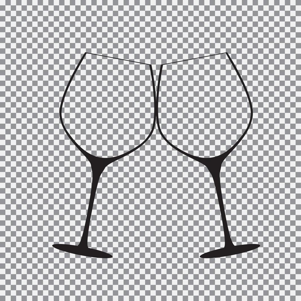 icono de copas de vino espumoso vector