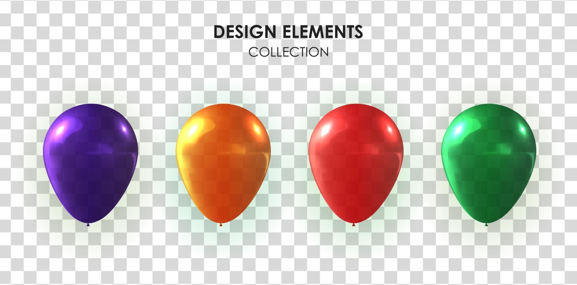 colección realista de globos 3d para fiesta vector