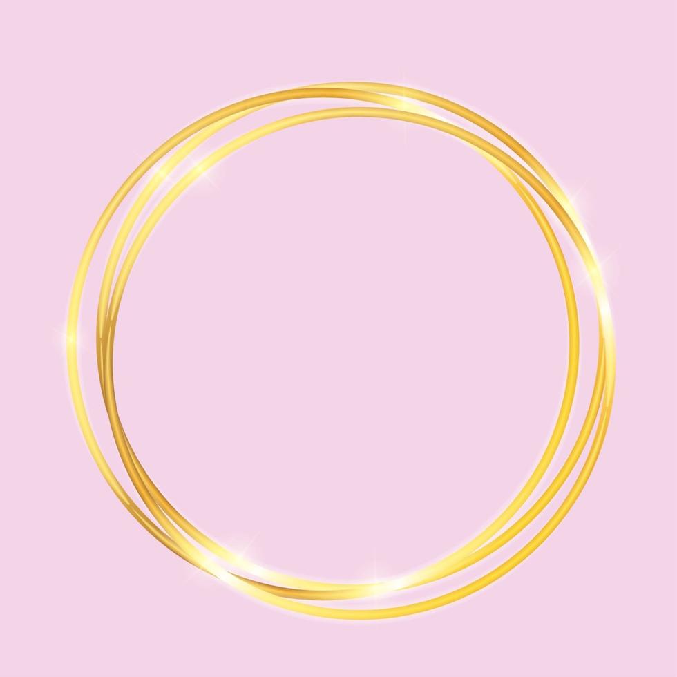 Gold Paint Glittering Textured Frame on Pink Background vector