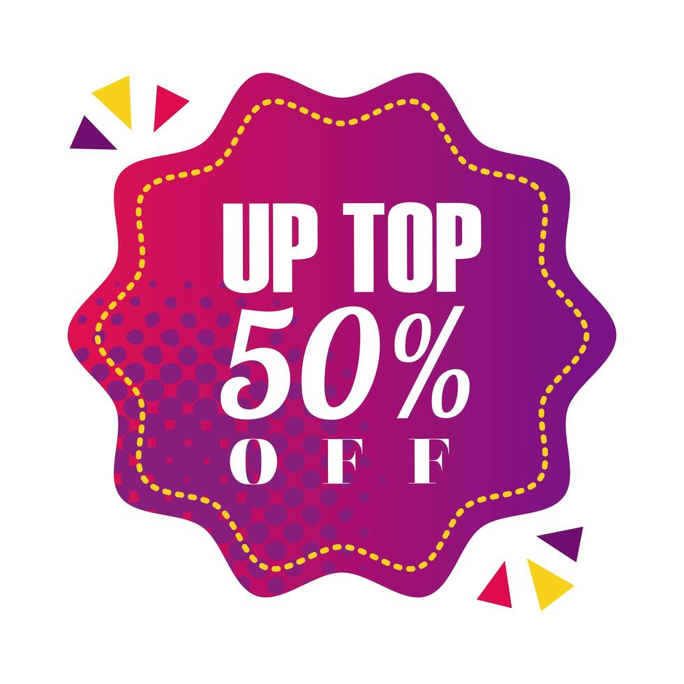 up to fifty off in seal stamp vector design