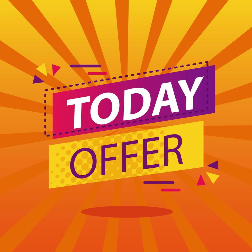 today offer in banner vector design