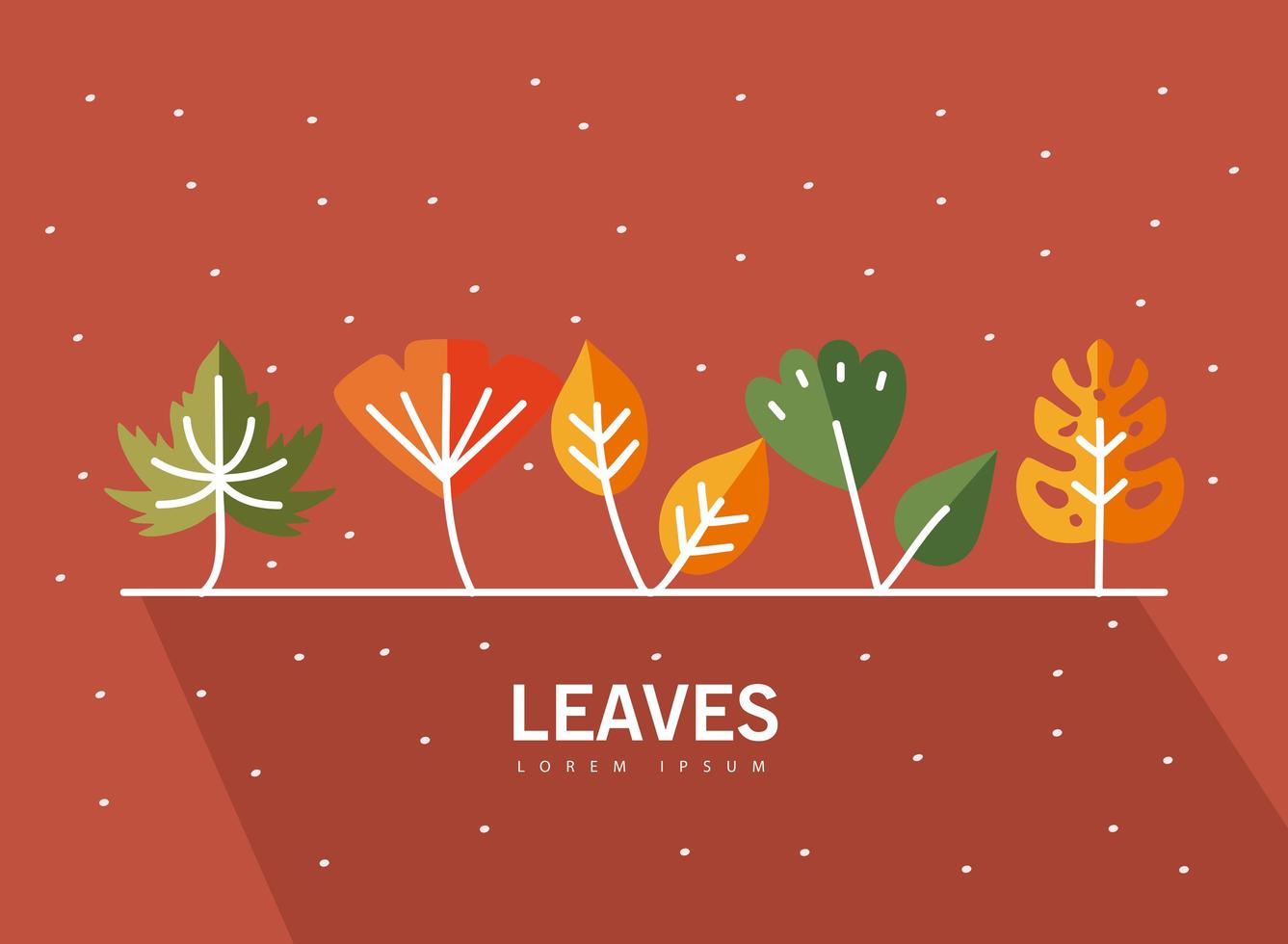 leaves line and fill style icons on pointed background vector design