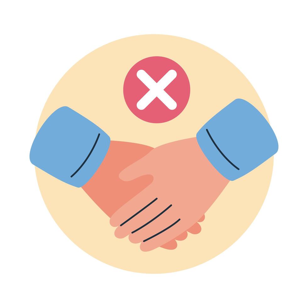 covid19 prevention avoid direct contact of hands vector