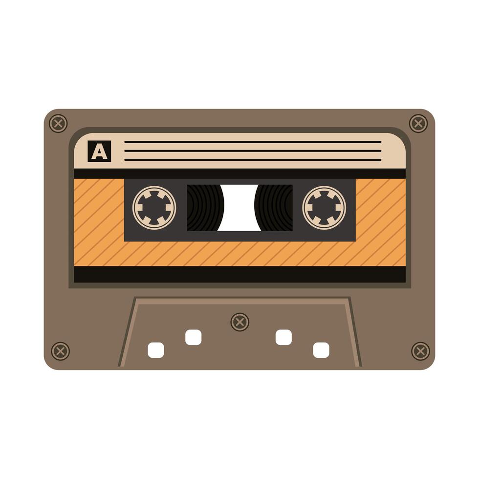 old retro cassette device icon vector