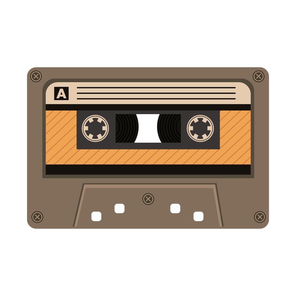 antiguo icono de dispositivo de cassette retro vector