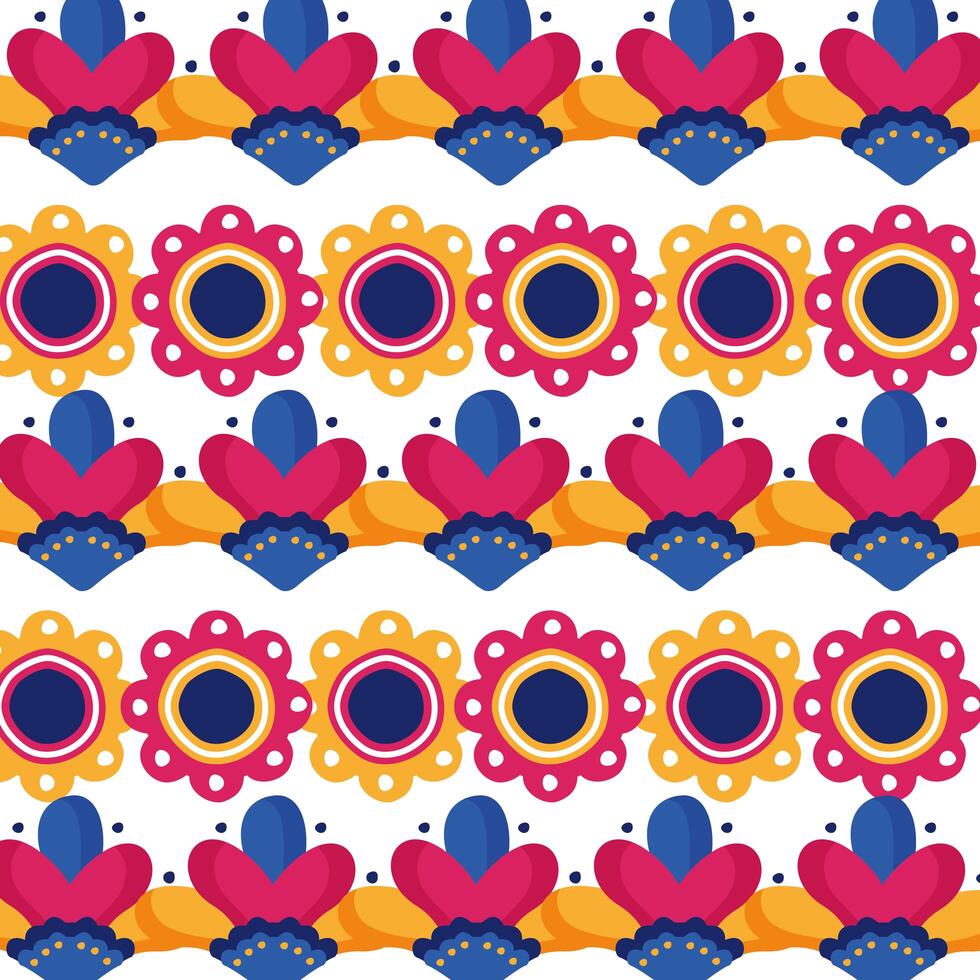 beautiful flowers garden pattern background vector