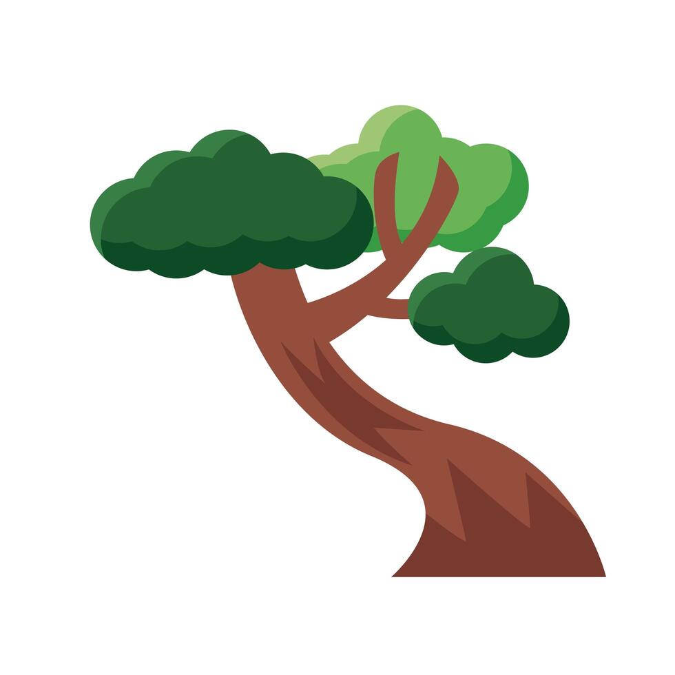 icono de estilo plano de árbol frondoso vector