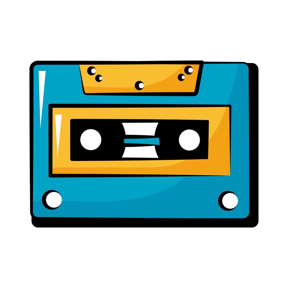 cassette retro pop art flat style icon vector