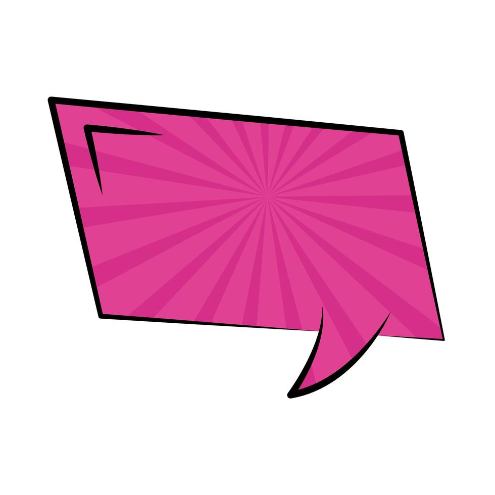 bocadillo de diálogo rosa expresión pop art estilo plano vector