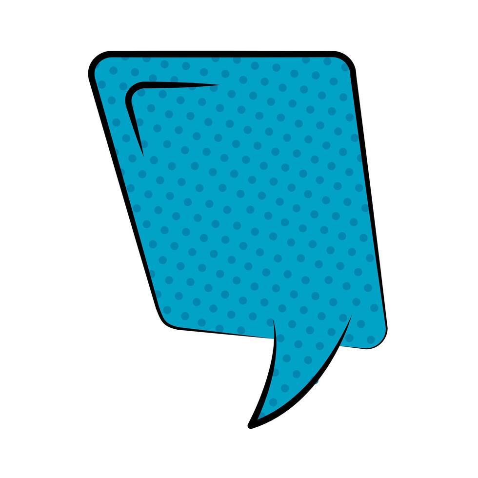 speech bubble blue expresion pop art flat style vector