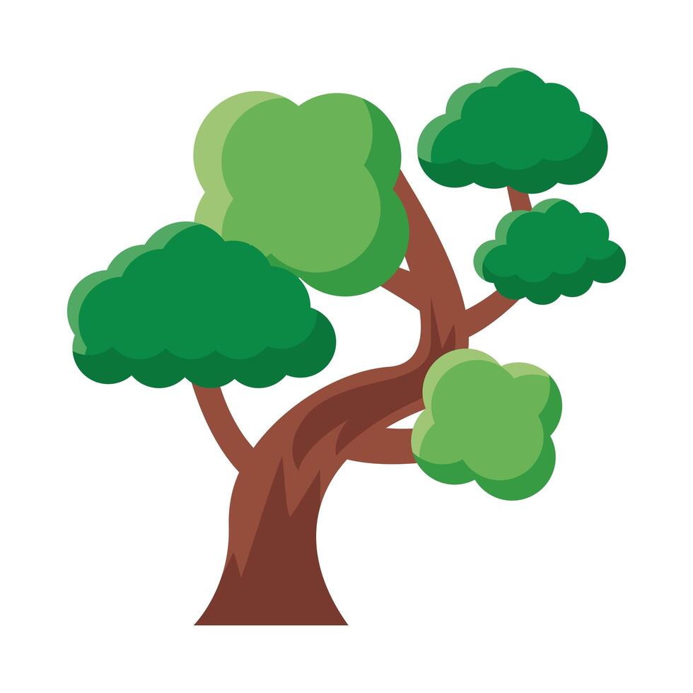 branched tree flat style icon vector