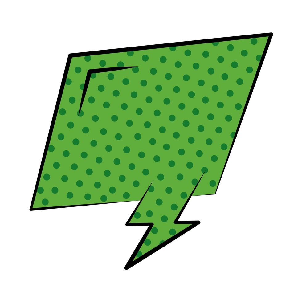 speech bubble expresion green pop art flat style vector