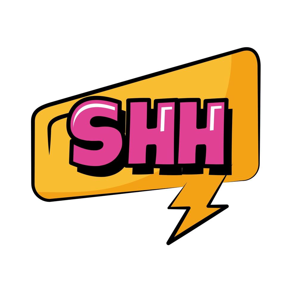 speech bubble with shh word pop art flat style vector