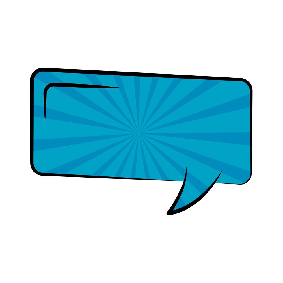 speech bubble expresion blue pop art flat style vector