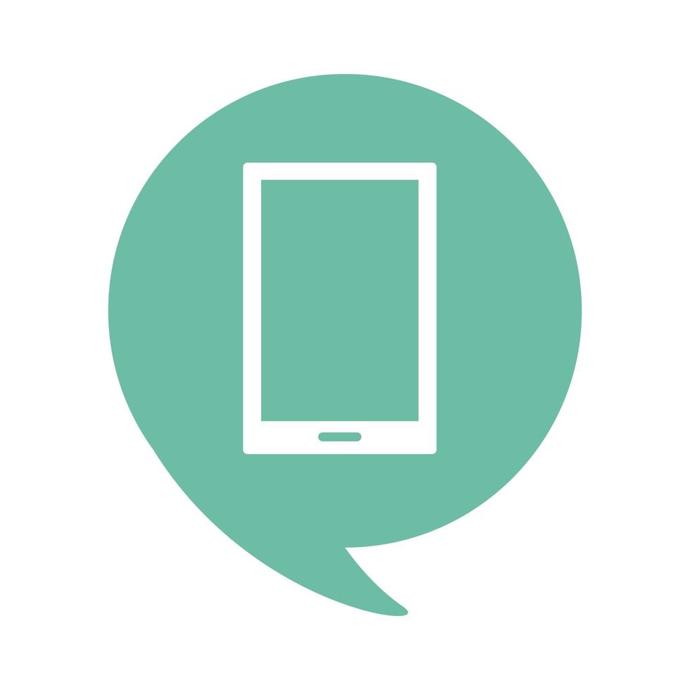 smartphone with arrow cursor flat style icon vector