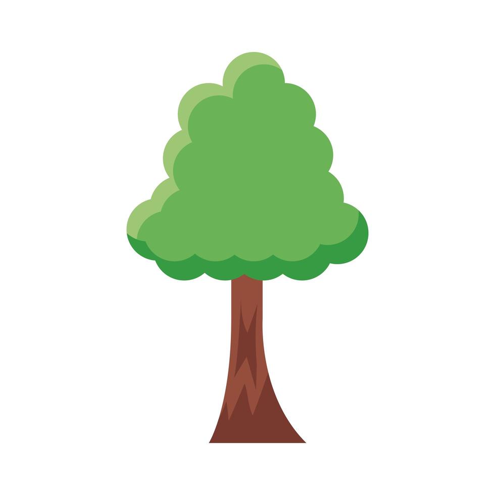 icono de estilo plano de árbol frondoso vector