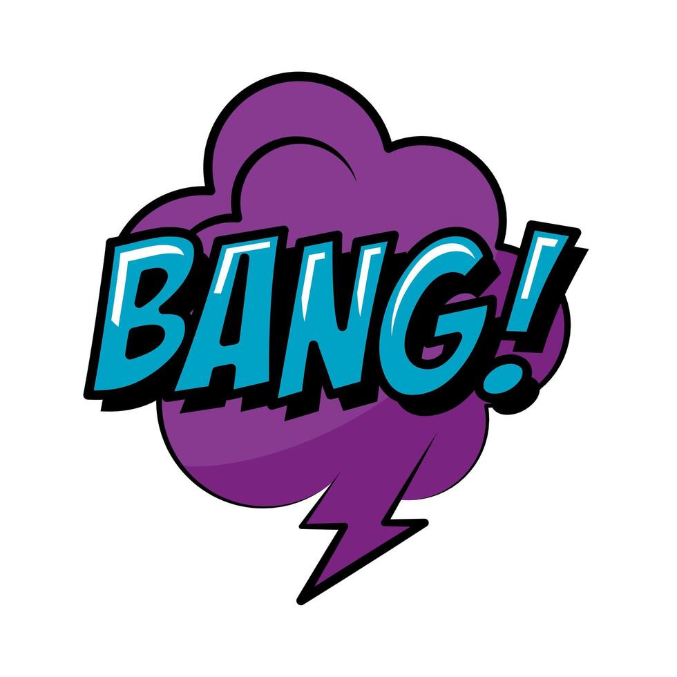 speech bubble with bang word pop art flat style vector