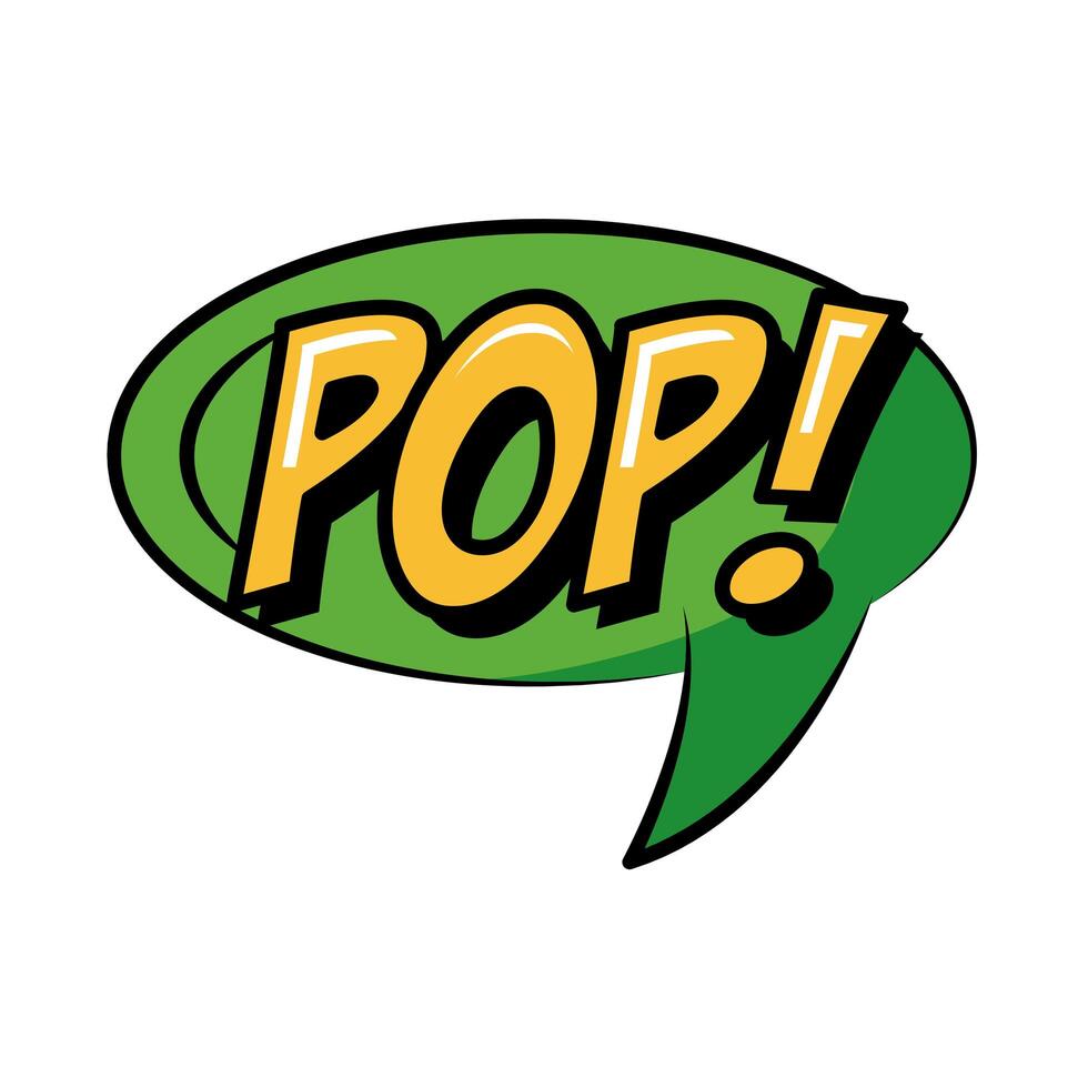 speech bubble with expresion word pop art flat style vector