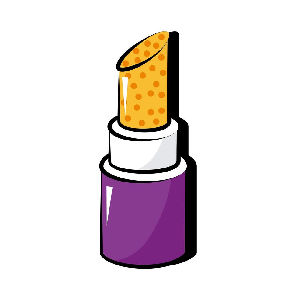 estilo plano del arte pop de lápiz labial vector