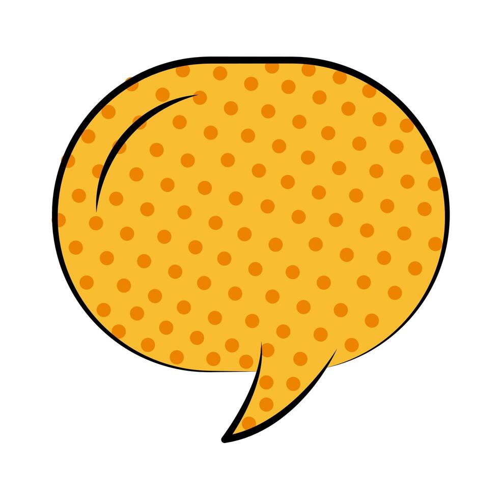 speech bubble yellow expresion pop art flat style vector