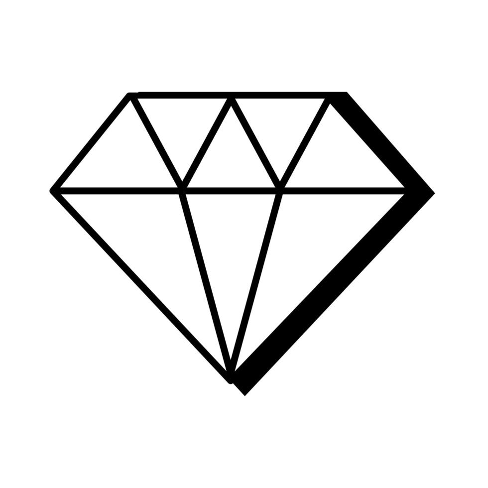 estilo de línea de arte pop de diamantes vector