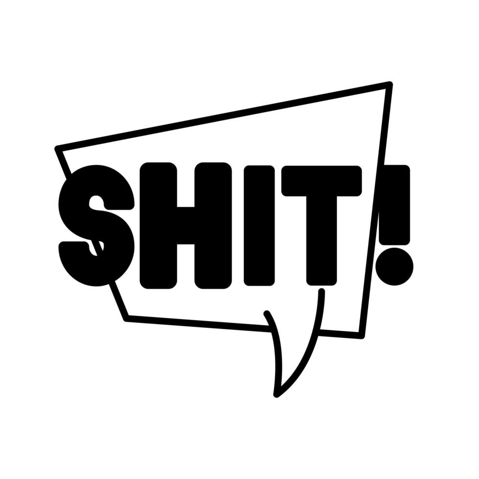 speech bubble with shit word pop art line style vector