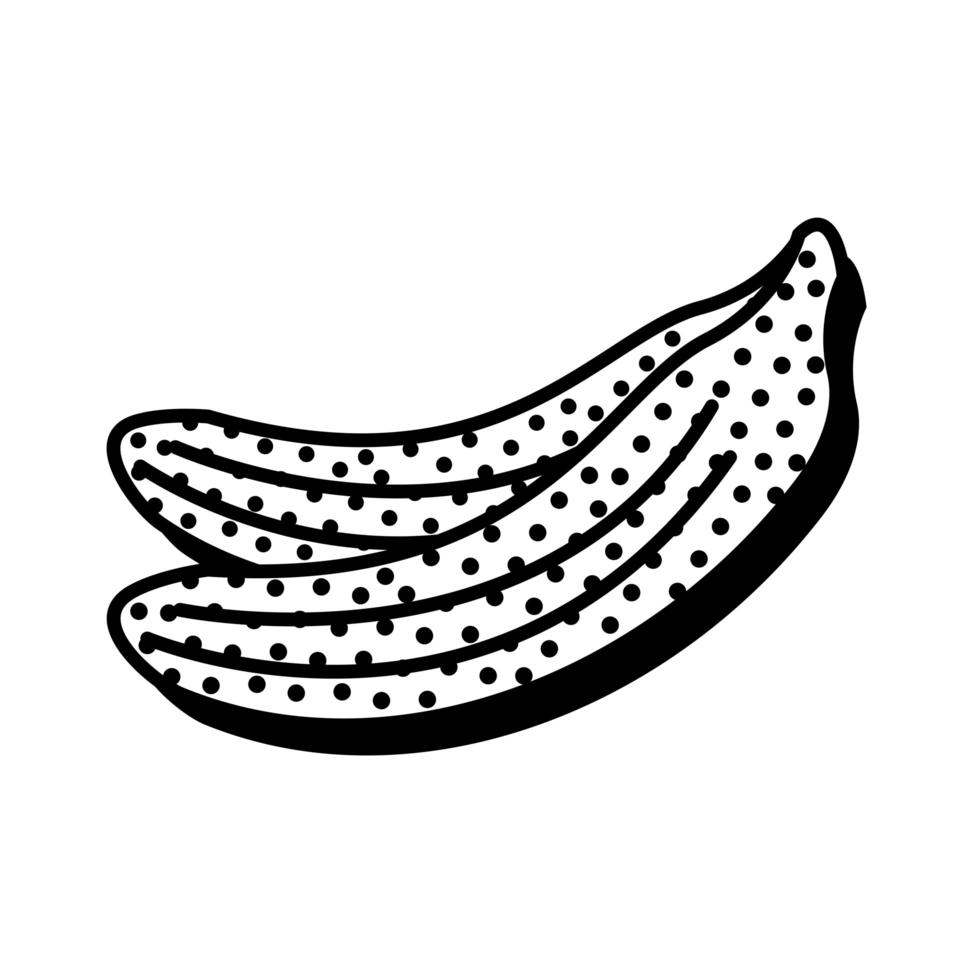 fresh banana pop art line style vector