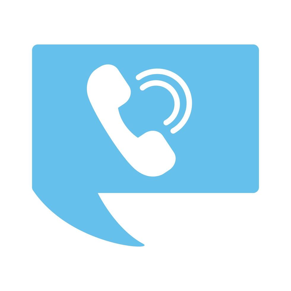 telephone call service flat style icon vector