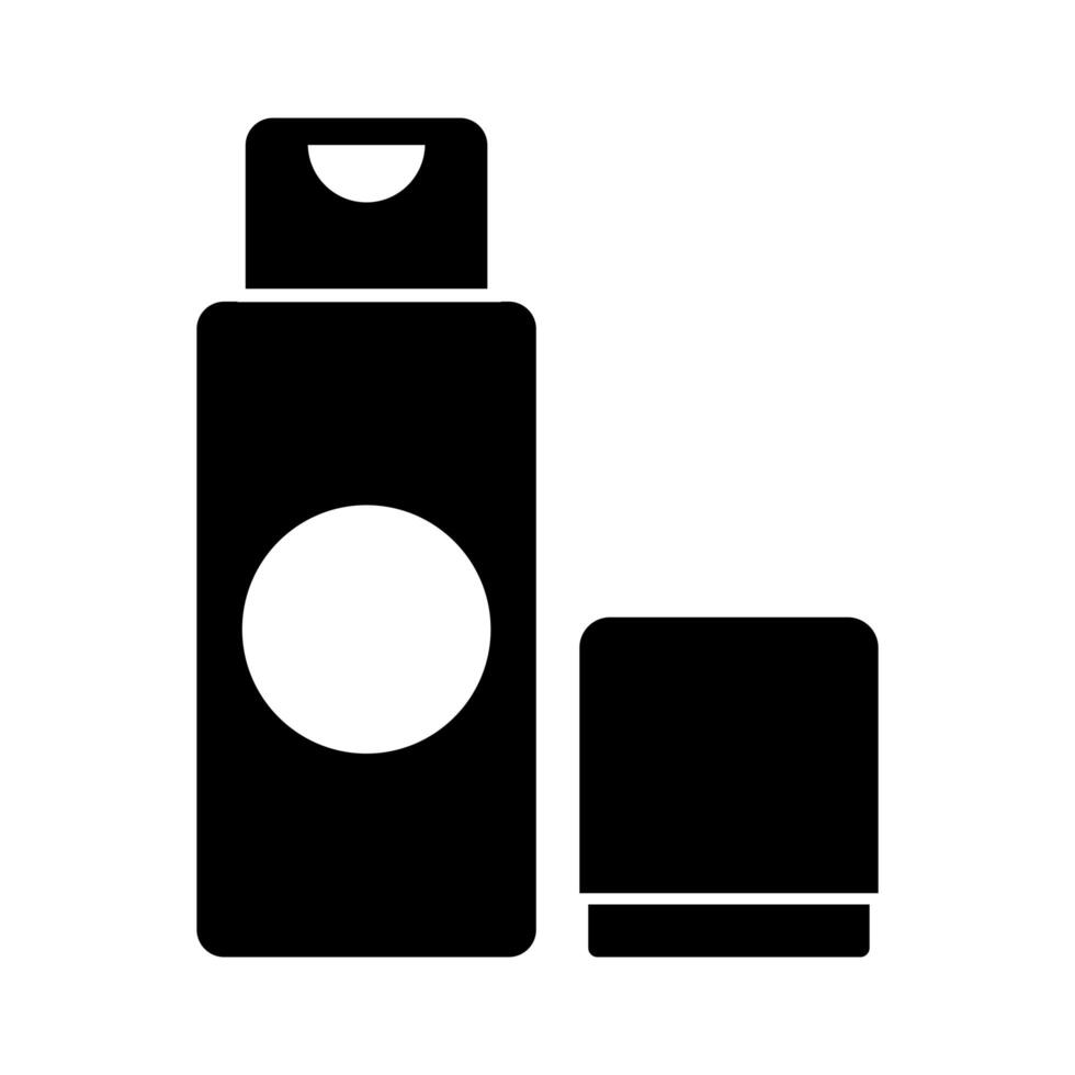 makeup product in bottle silhouette style icon vector
