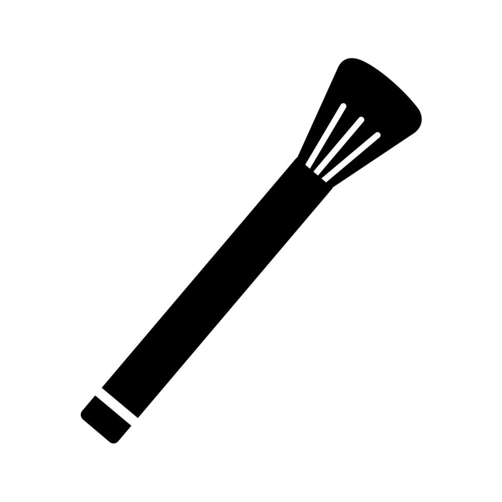 make up brush accessory silhouette style icon vector