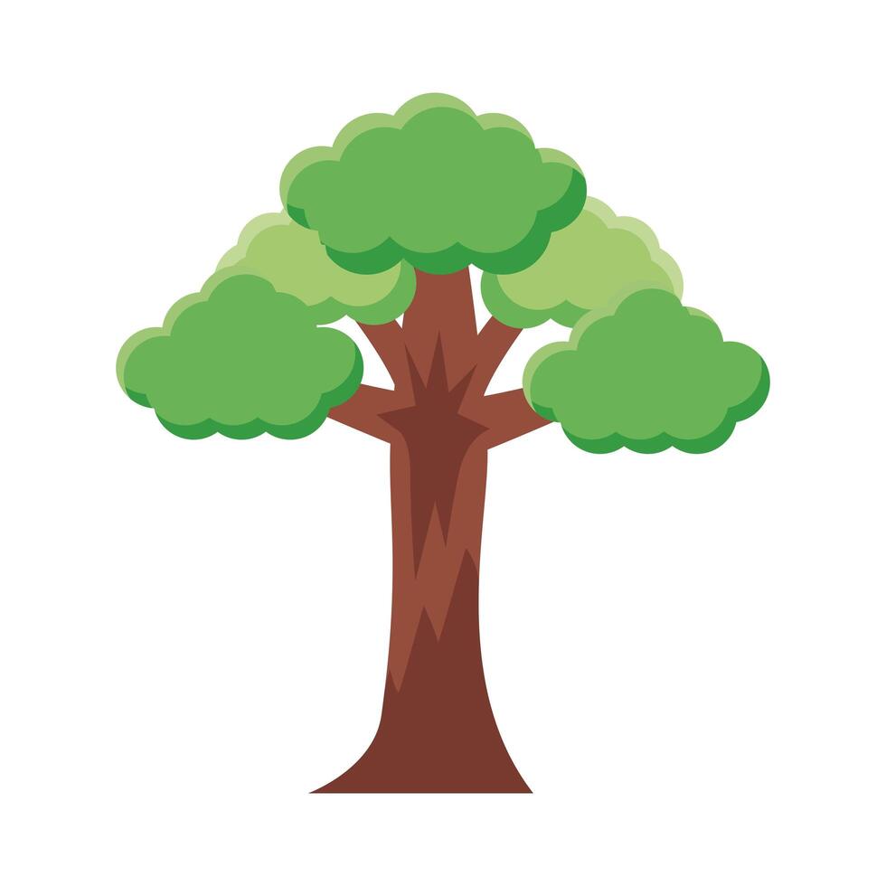 leafy tree flat style icon vector