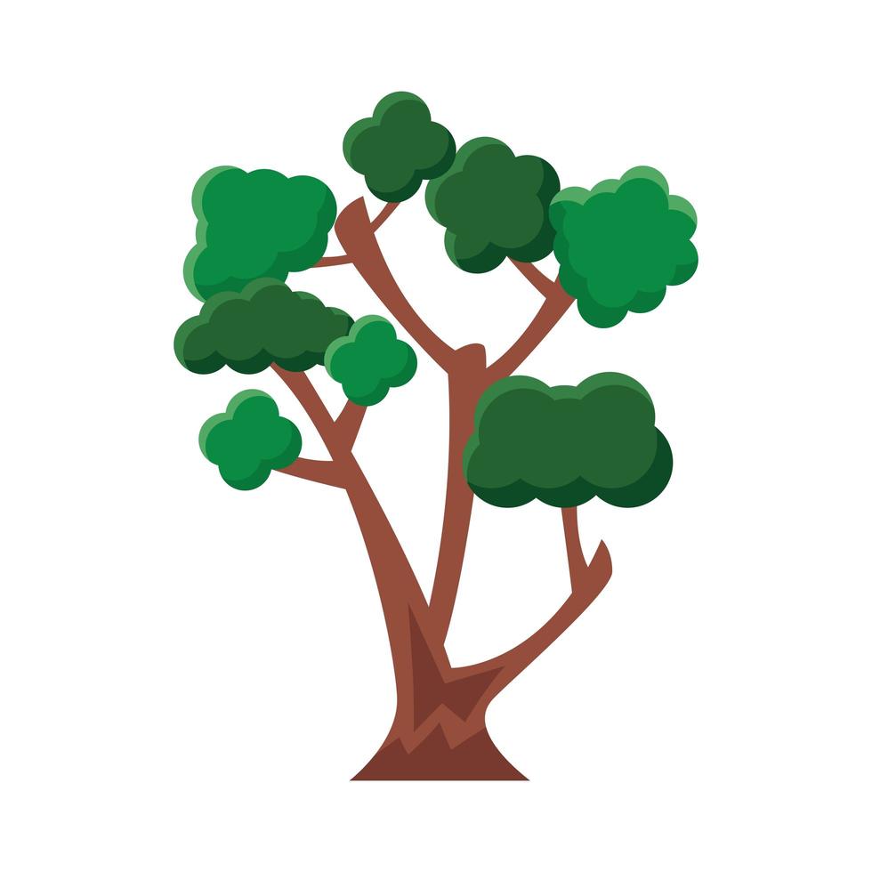 icono de estilo plano de árbol ramificado vector