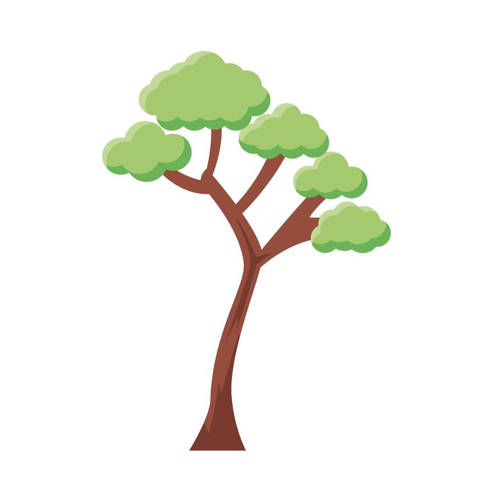 branched tree flat style icon vector