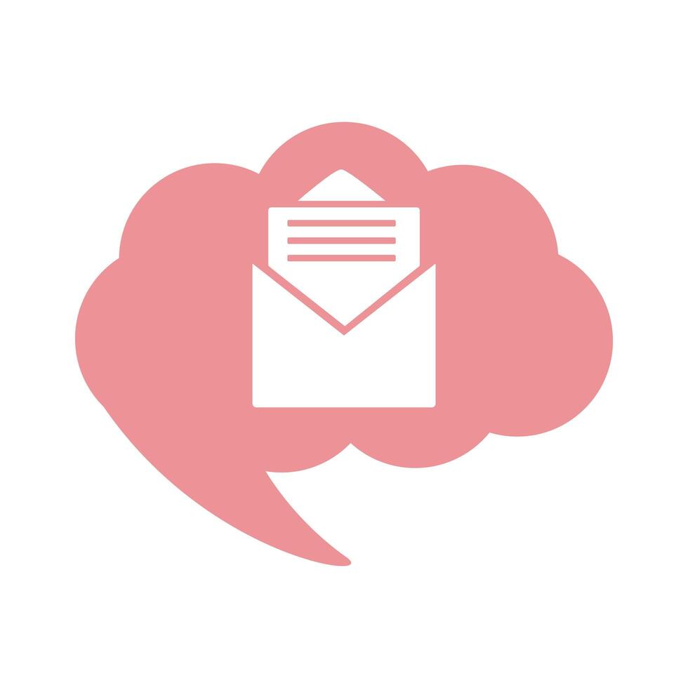 envelope mail open flat style icon vector