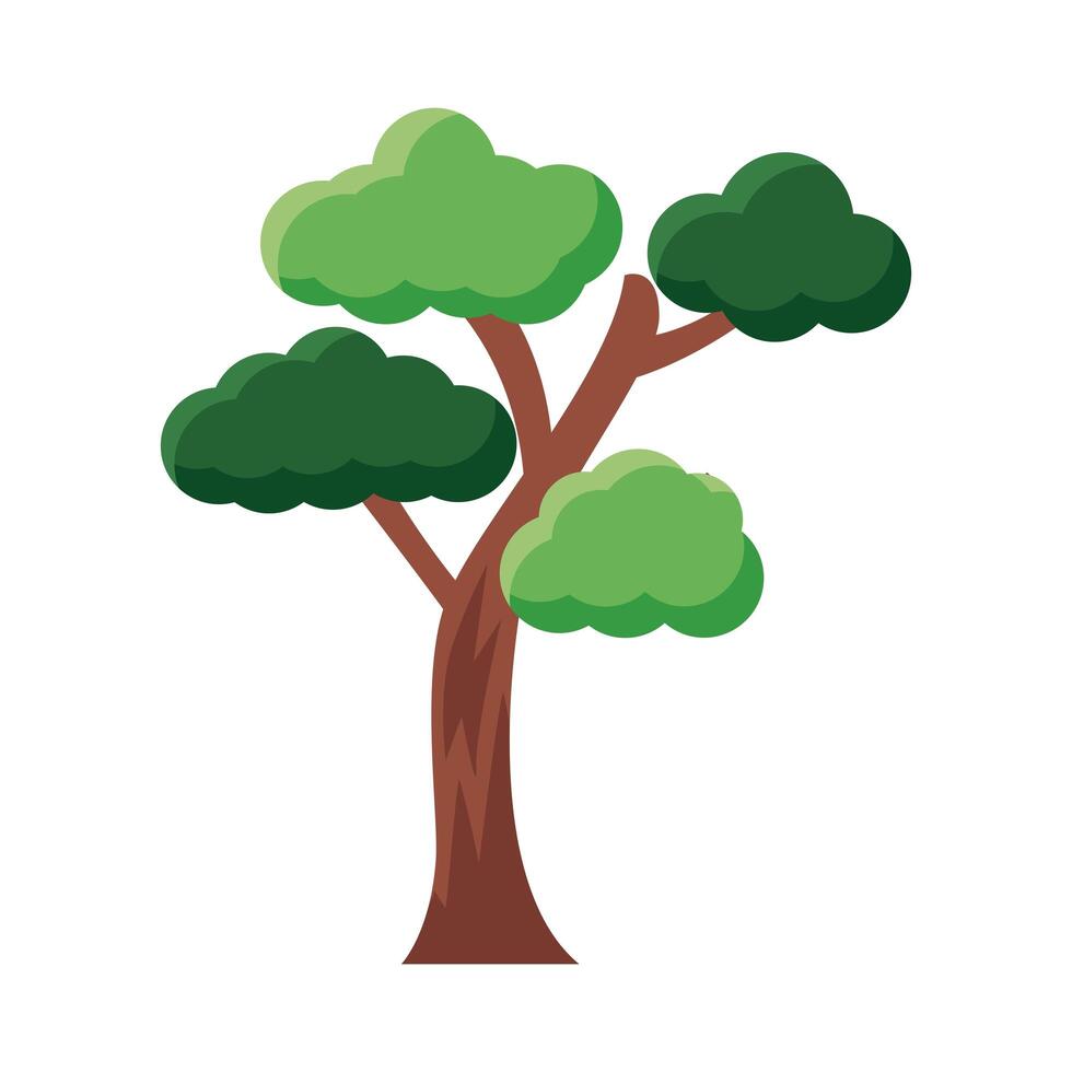 icono de estilo plano de árbol ramificado vector